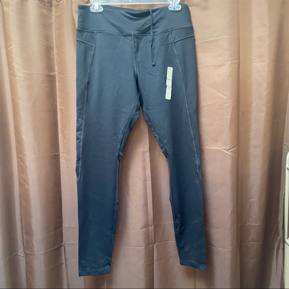 Forever 21 Black Mesh Yoga Leggings Pants SzLarge